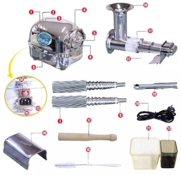 Odšťavňovač Angel Juicer 5500 - části angeljuicer-3.jpg
