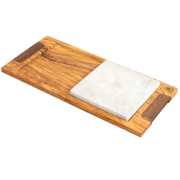 Arte Legno - prkénko se čtvercovým kamenem 45x21x3cm (TGP/EC)