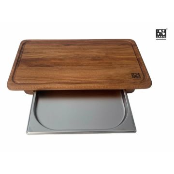 Chefs Soul NUMI Dubová krájecí deska 47x28x5cm s nerez přihrádkou