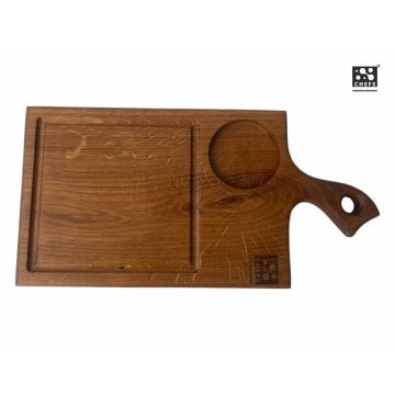 Chefs Soul OAKLOG Dubové krájecí prkénko s rukojetí 40x20cm