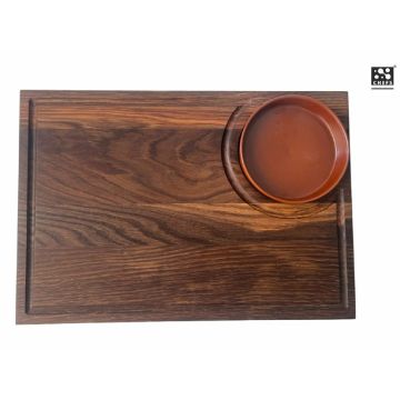 Chefs Soul WOODCOVE Dubová krájecí deska s miskou 39x27cm